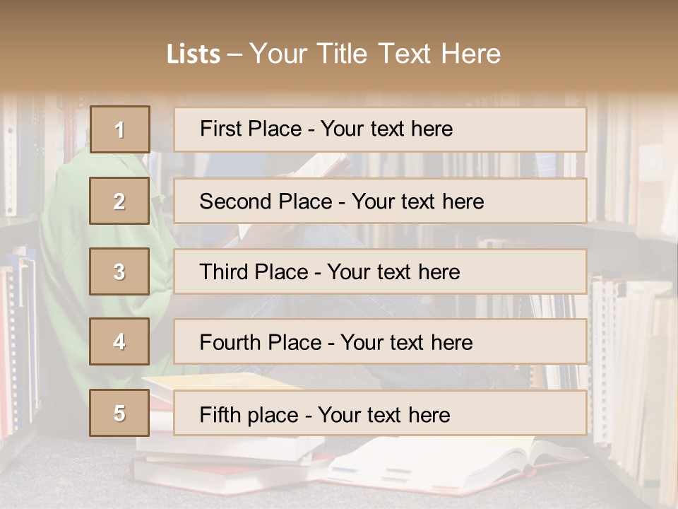 Bookshelf African Student PowerPoint Template