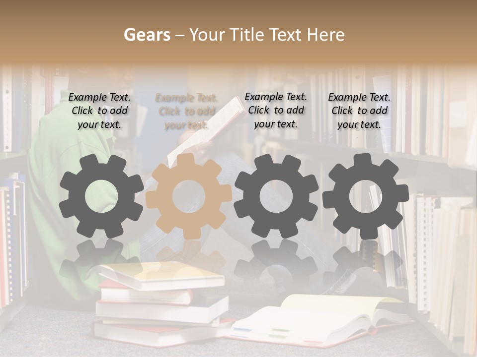Bookshelf African Student PowerPoint Template