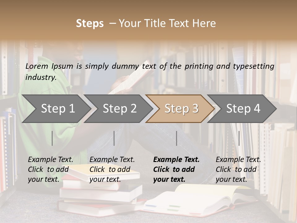 Bookshelf African Student PowerPoint Template