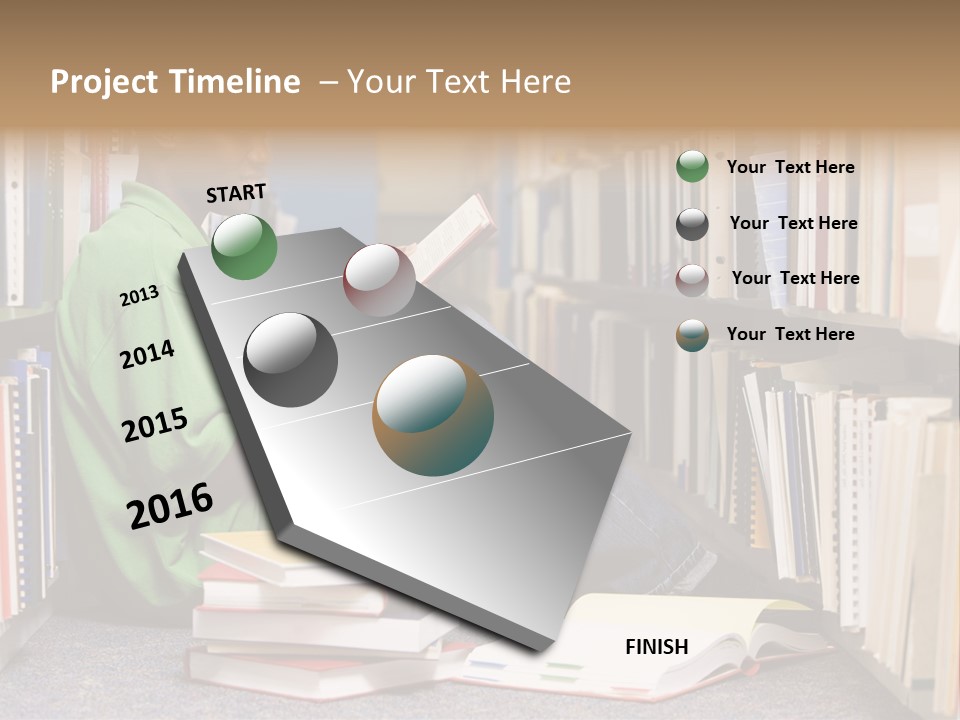Bookshelf African Student PowerPoint Template