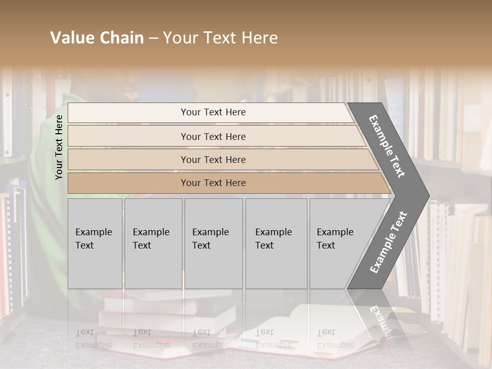 Bookshelf African Student PowerPoint Template