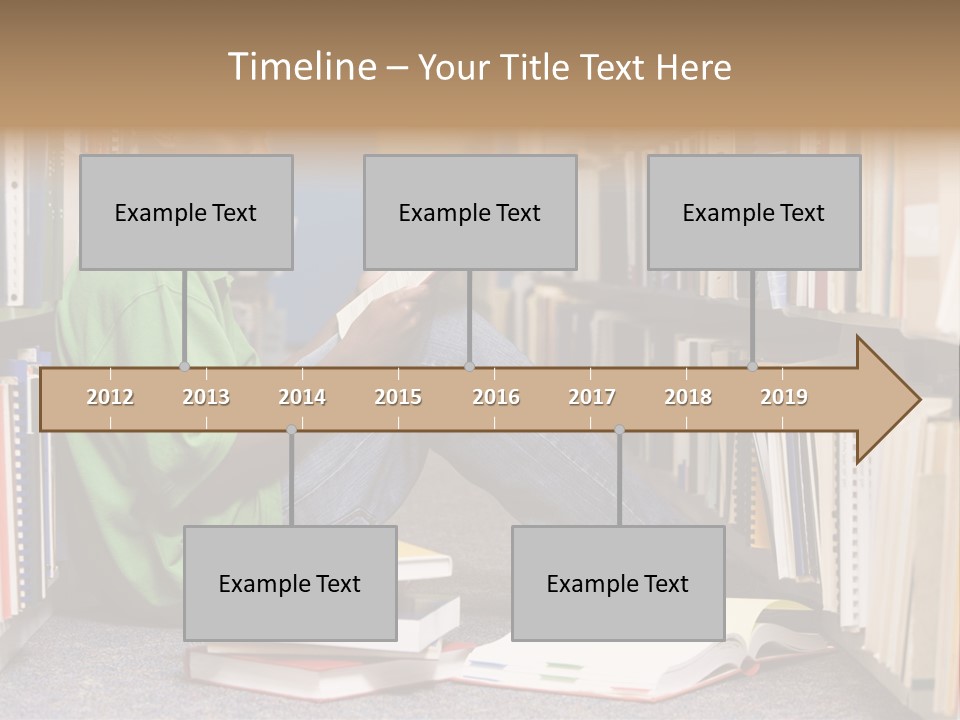 Bookshelf African Student PowerPoint Template