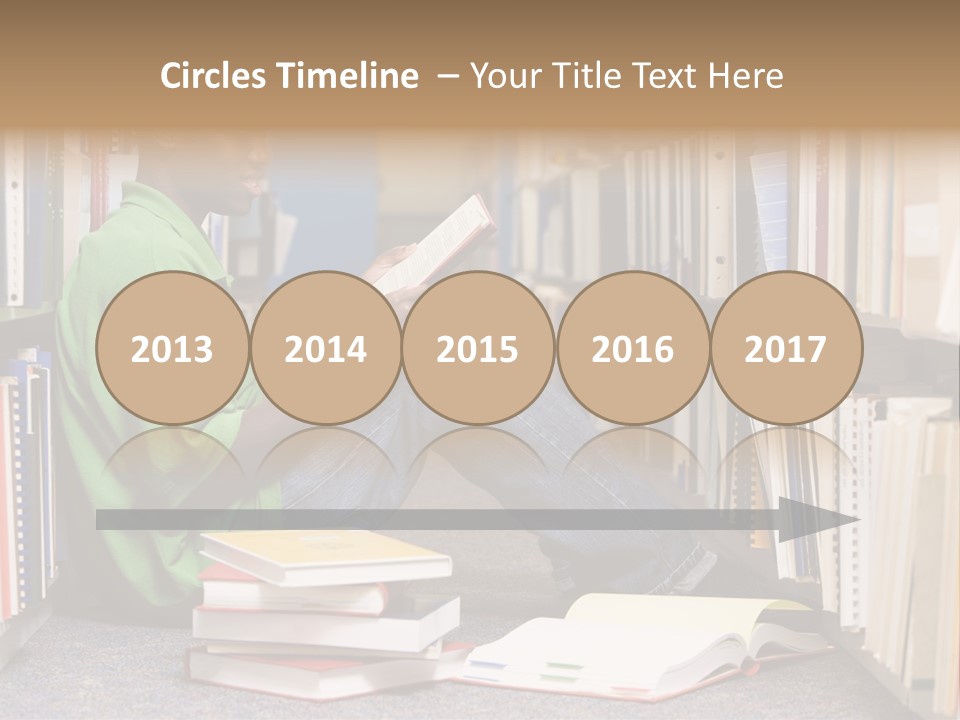 Bookshelf African Student PowerPoint Template