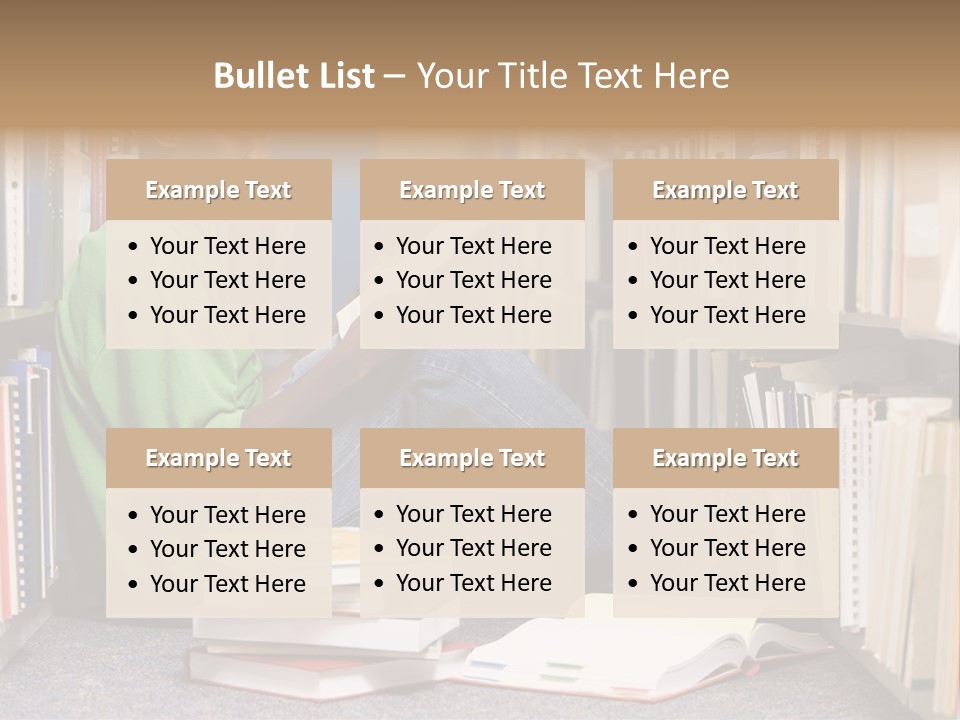 Bookshelf African Student PowerPoint Template