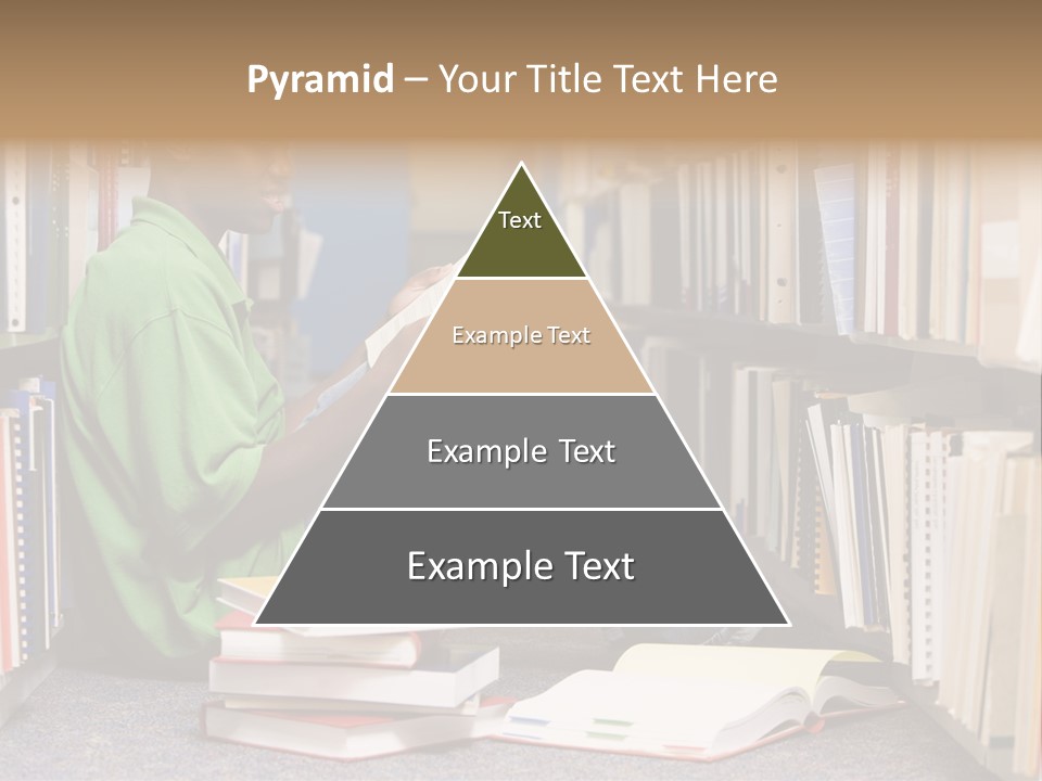 Bookshelf African Student PowerPoint Template