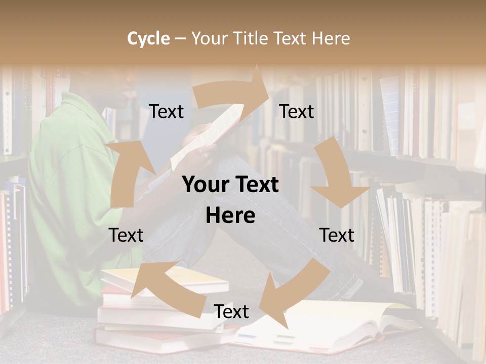 Bookshelf African Student PowerPoint Template