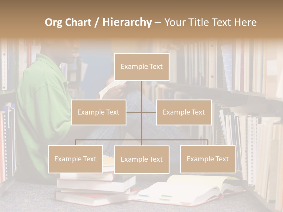 Bookshelf African Student PowerPoint Template