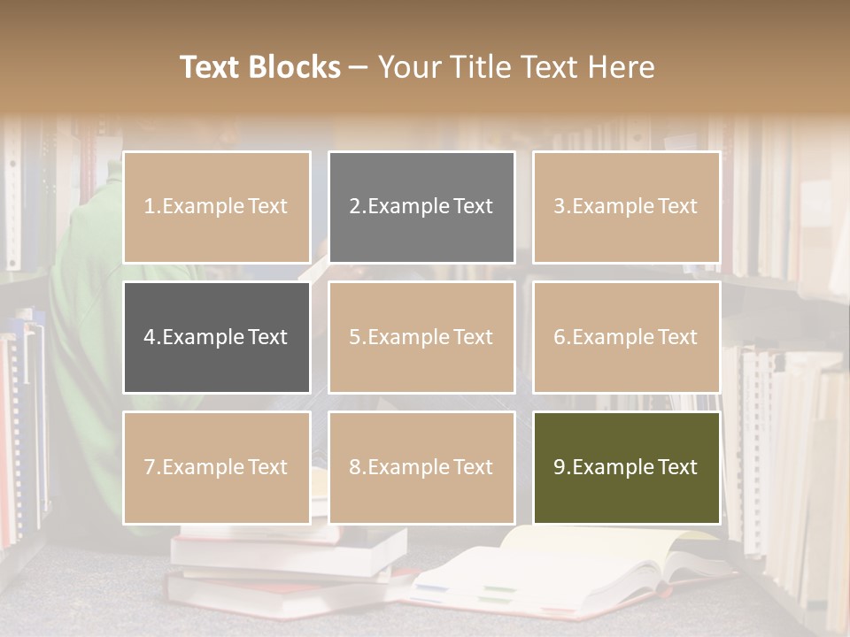 Bookshelf African Student PowerPoint Template