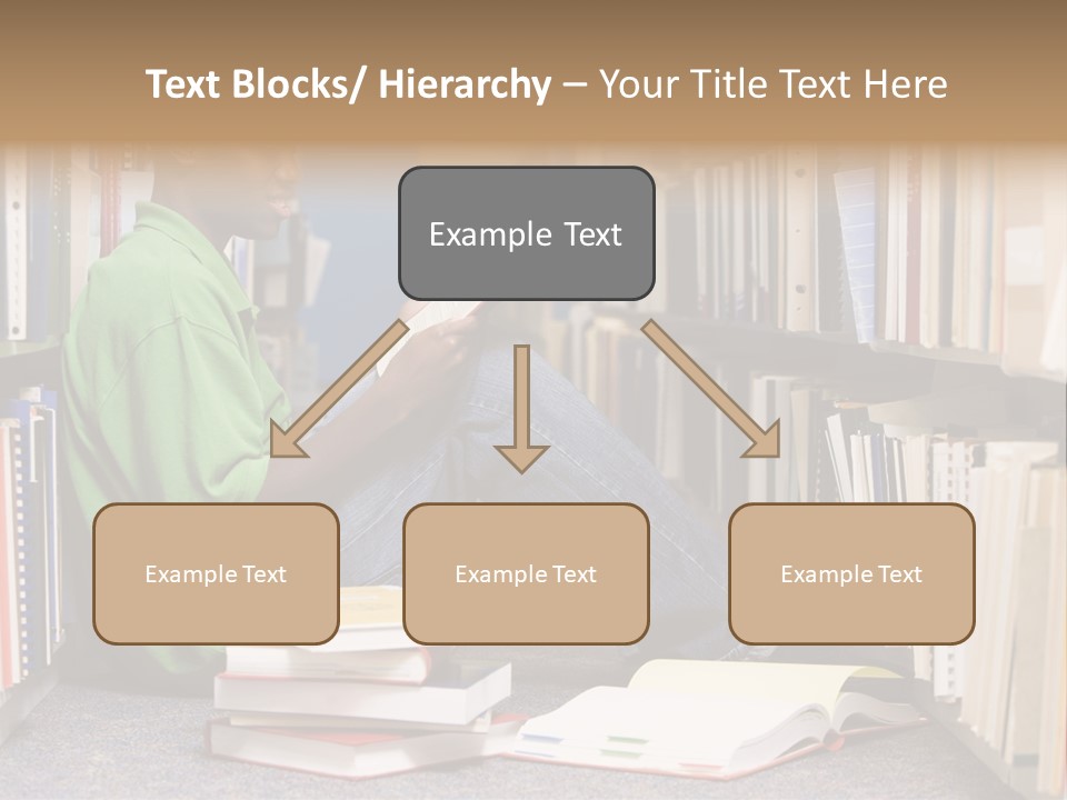 Bookshelf African Student PowerPoint Template