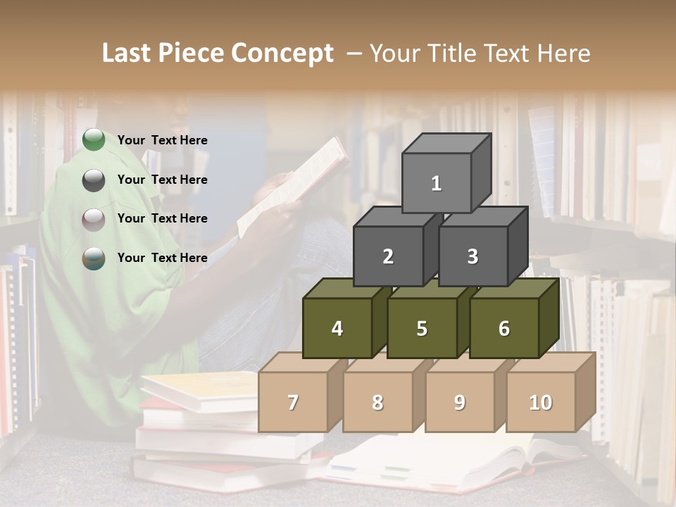 Bookshelf African Student PowerPoint Template
