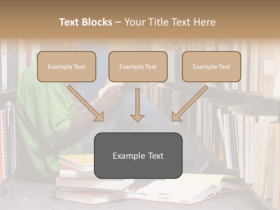 Bookshelf African Student PowerPoint Template