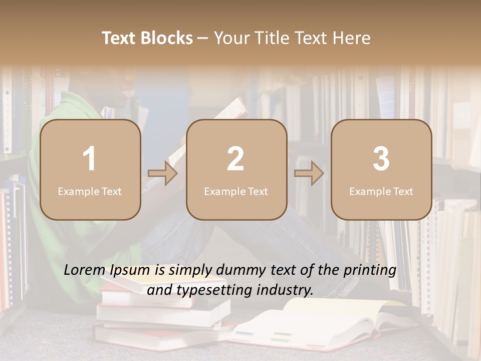 Bookshelf African Student PowerPoint Template