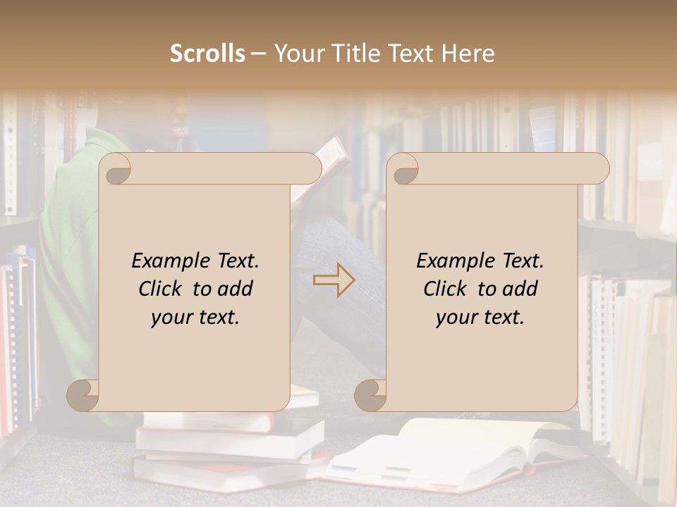 Bookshelf African Student PowerPoint Template
