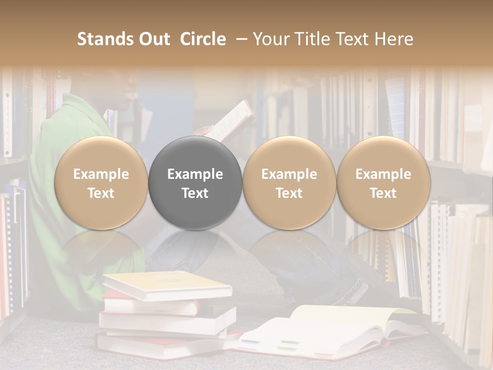Bookshelf African Student PowerPoint Template