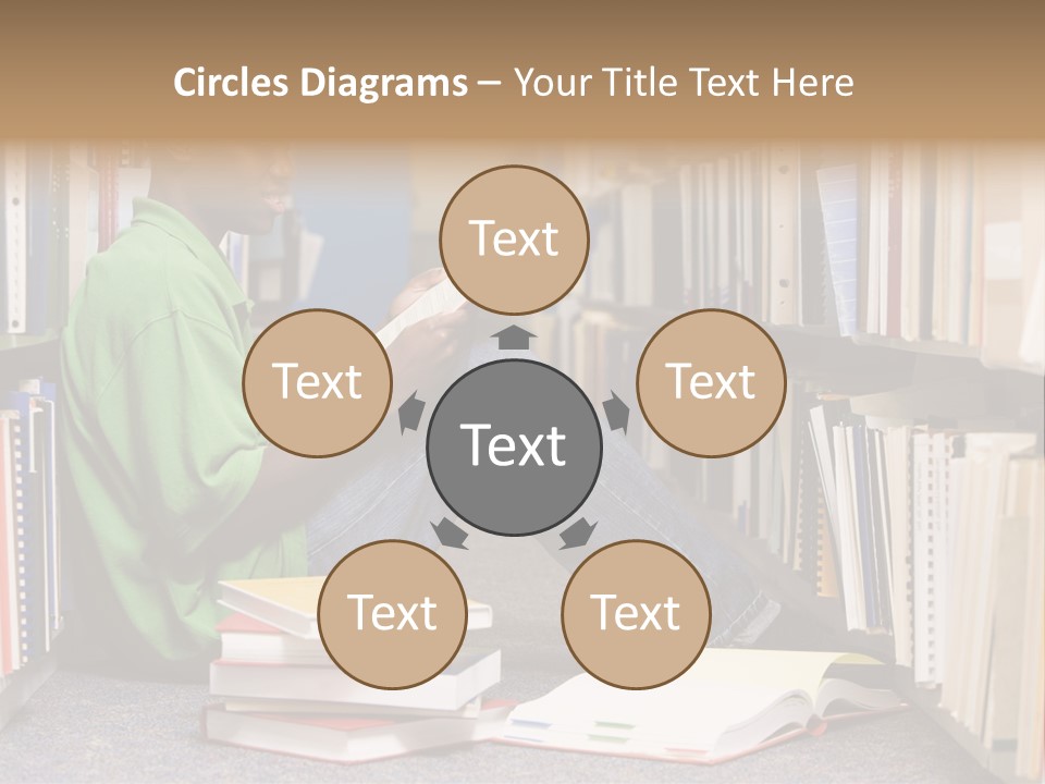 Bookshelf African Student PowerPoint Template