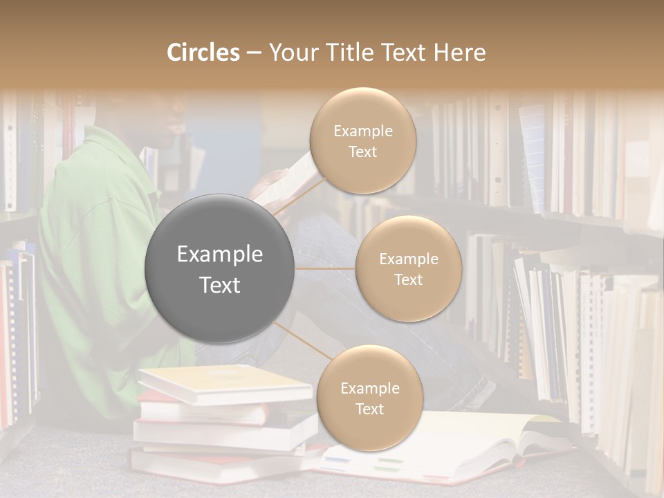 Bookshelf African Student PowerPoint Template