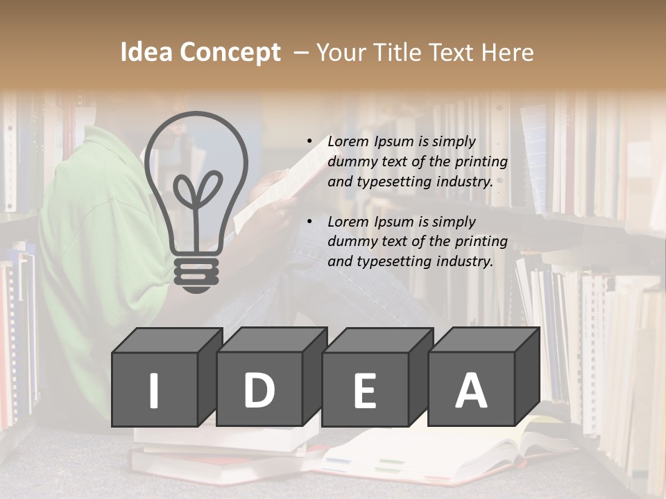 Bookshelf African Student PowerPoint Template