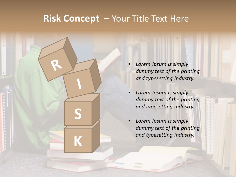 Bookshelf African Student PowerPoint Template
