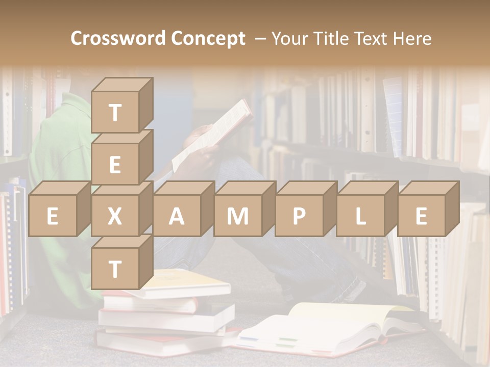 Bookshelf African Student PowerPoint Template