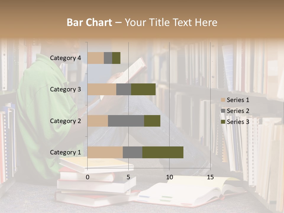 Bookshelf African Student PowerPoint Template