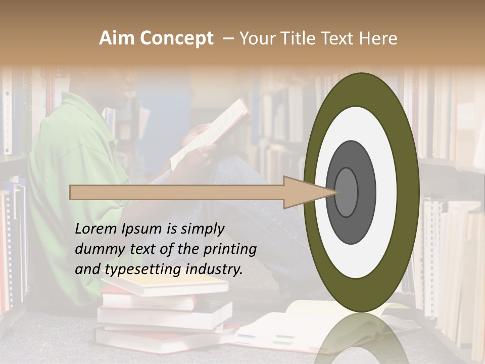 Bookshelf African Student PowerPoint Template