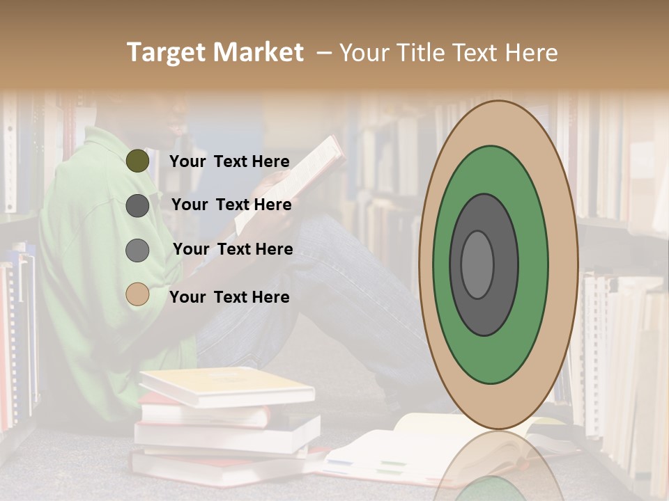 Bookshelf African Student PowerPoint Template