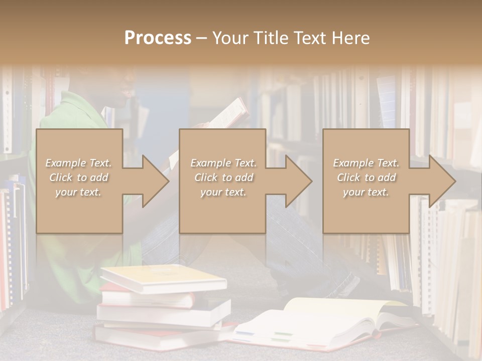 Bookshelf African Student PowerPoint Template