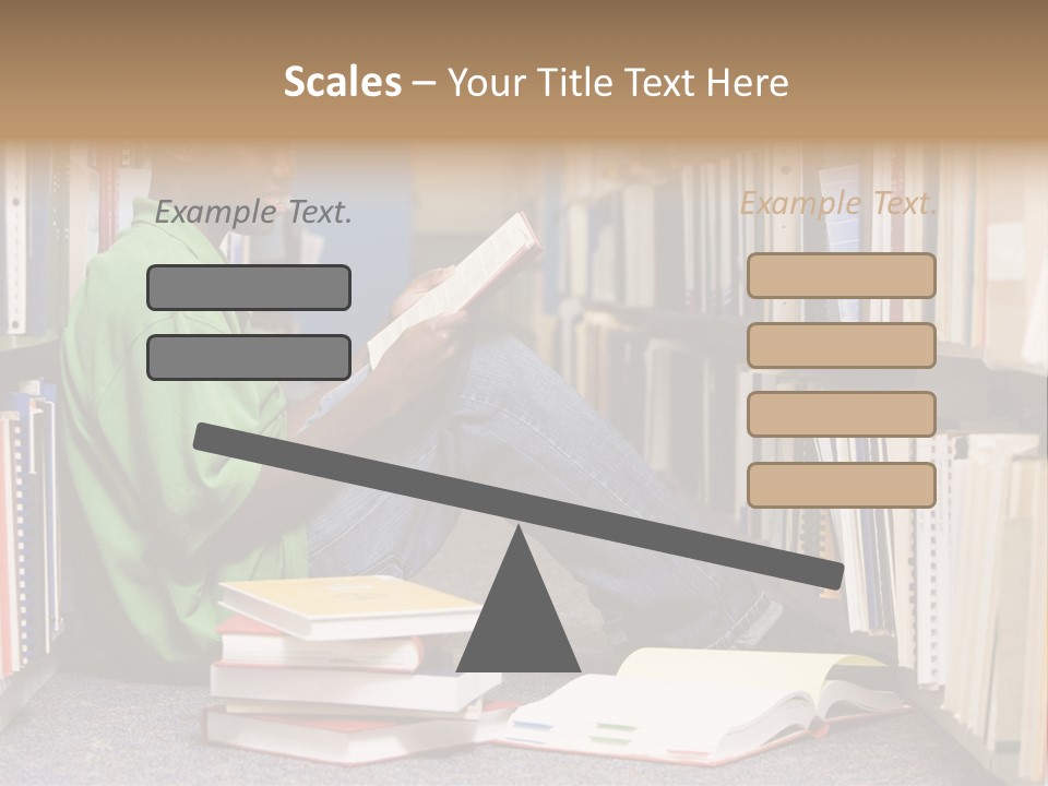 Bookshelf African Student PowerPoint Template