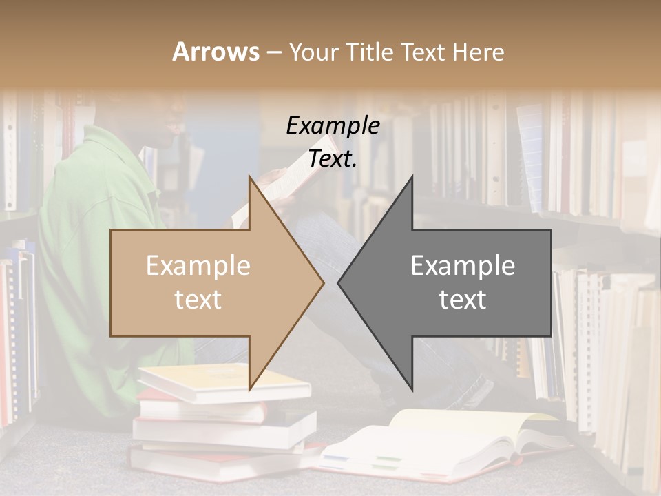 Bookshelf African Student PowerPoint Template