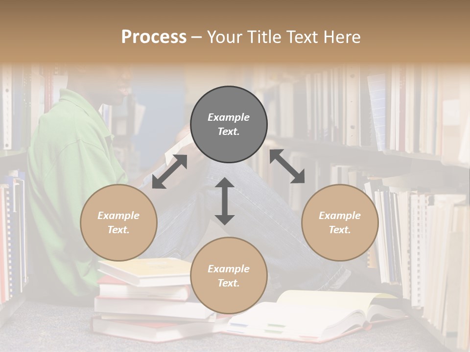 Bookshelf African Student PowerPoint Template
