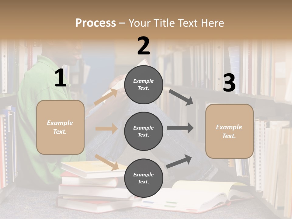 Bookshelf African Student PowerPoint Template