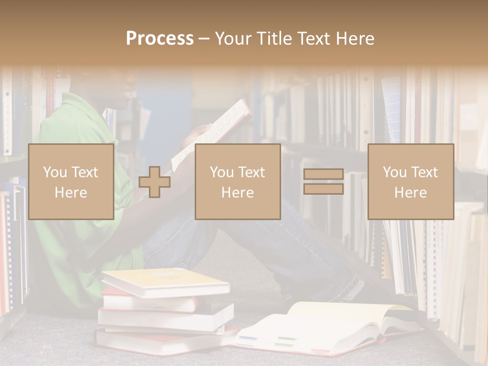 Bookshelf African Student PowerPoint Template