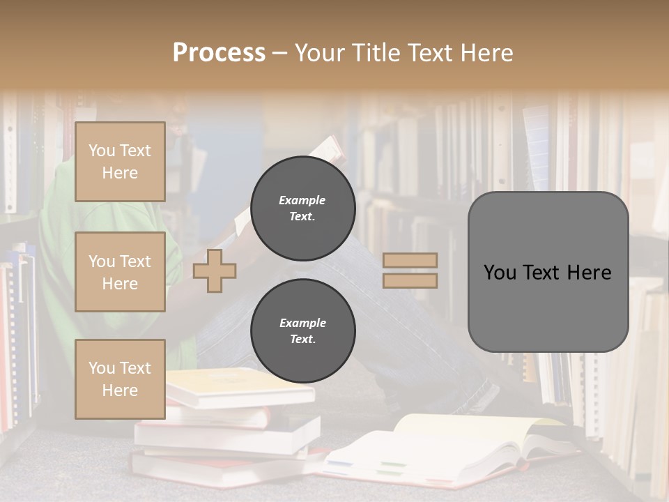 Bookshelf African Student PowerPoint Template