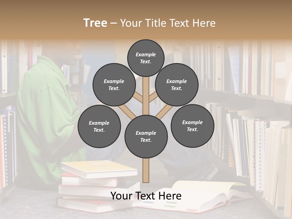 Bookshelf African Student PowerPoint Template