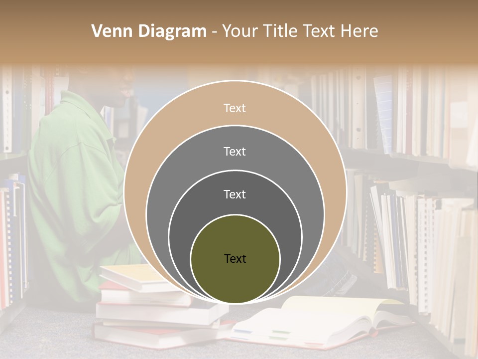 Bookshelf African Student PowerPoint Template