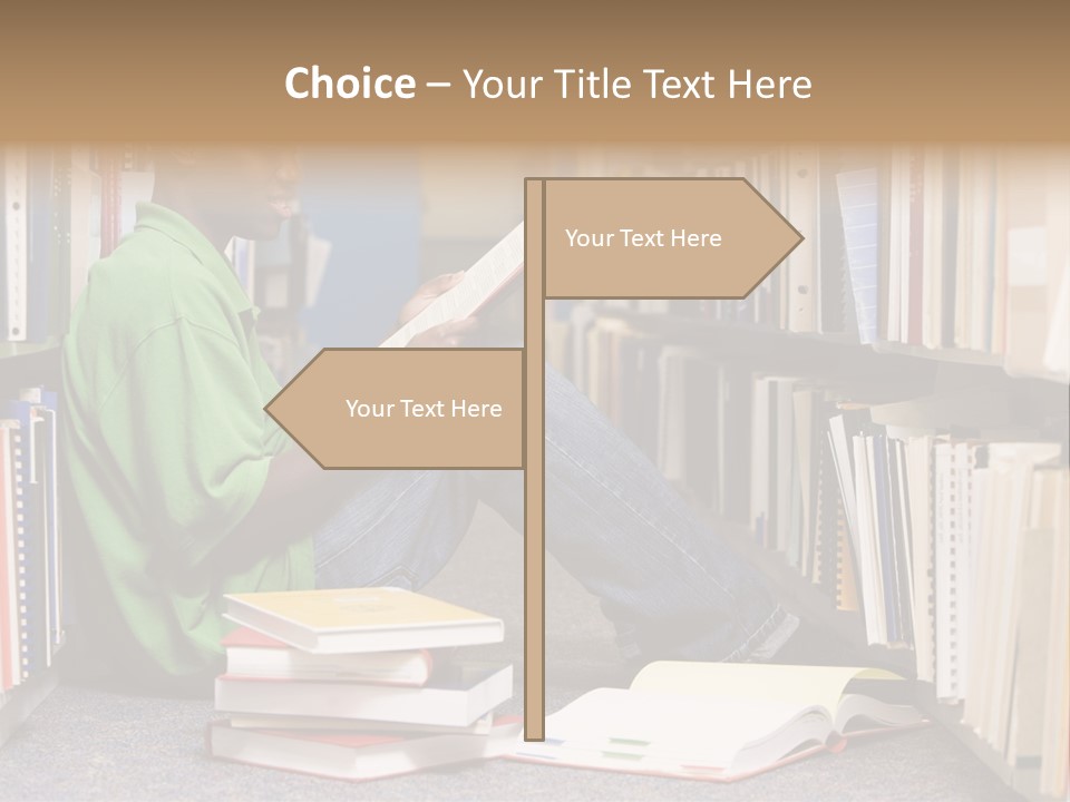 Bookshelf African Student PowerPoint Template