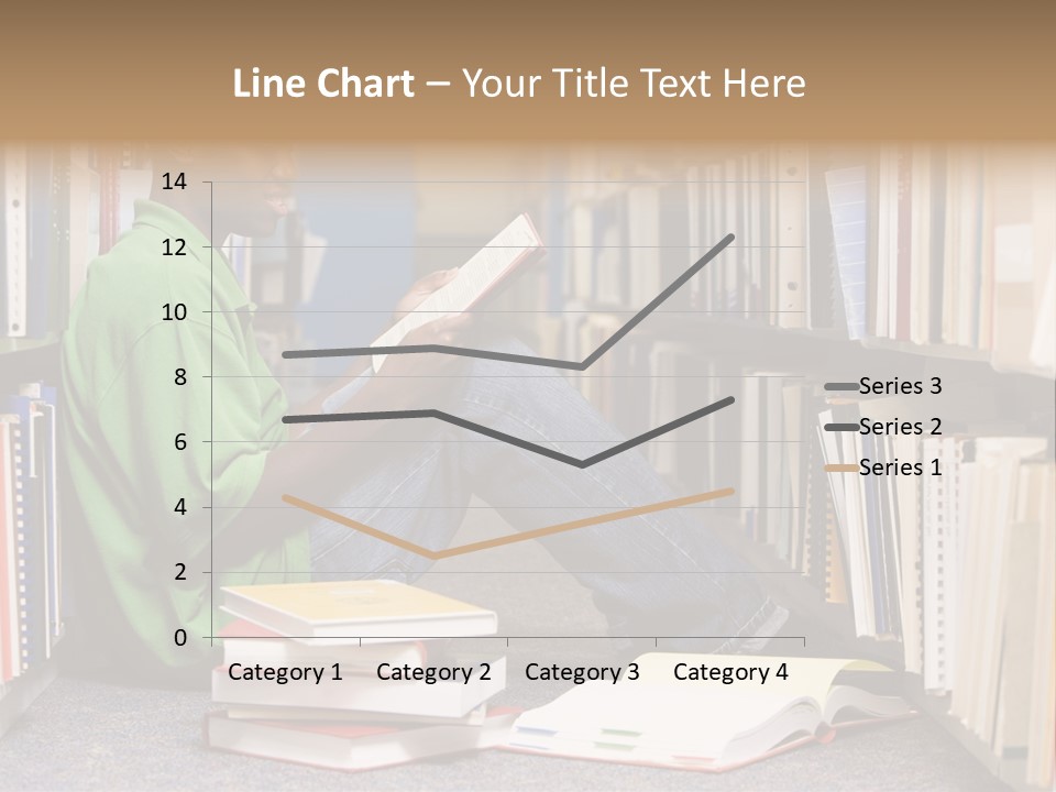 Bookshelf African Student PowerPoint Template