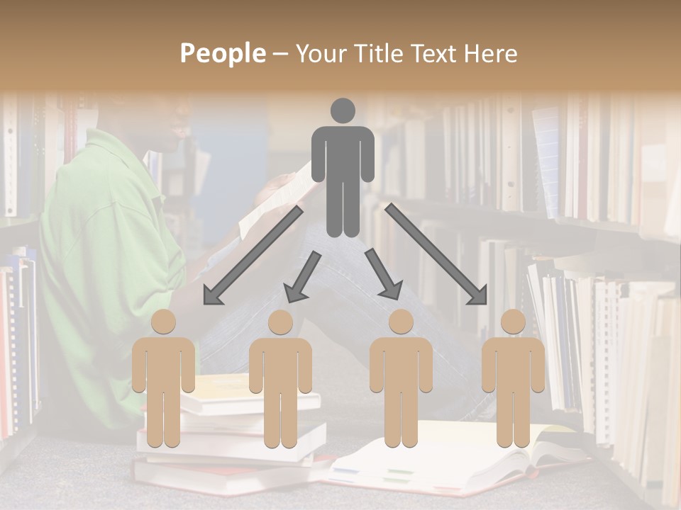 Bookshelf African Student PowerPoint Template