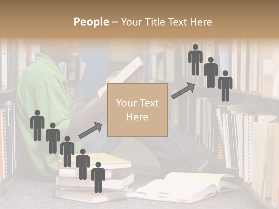 Bookshelf African Student PowerPoint Template
