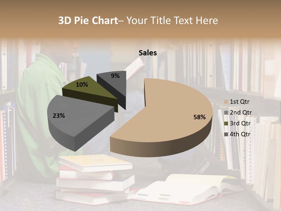 Bookshelf African Student PowerPoint Template