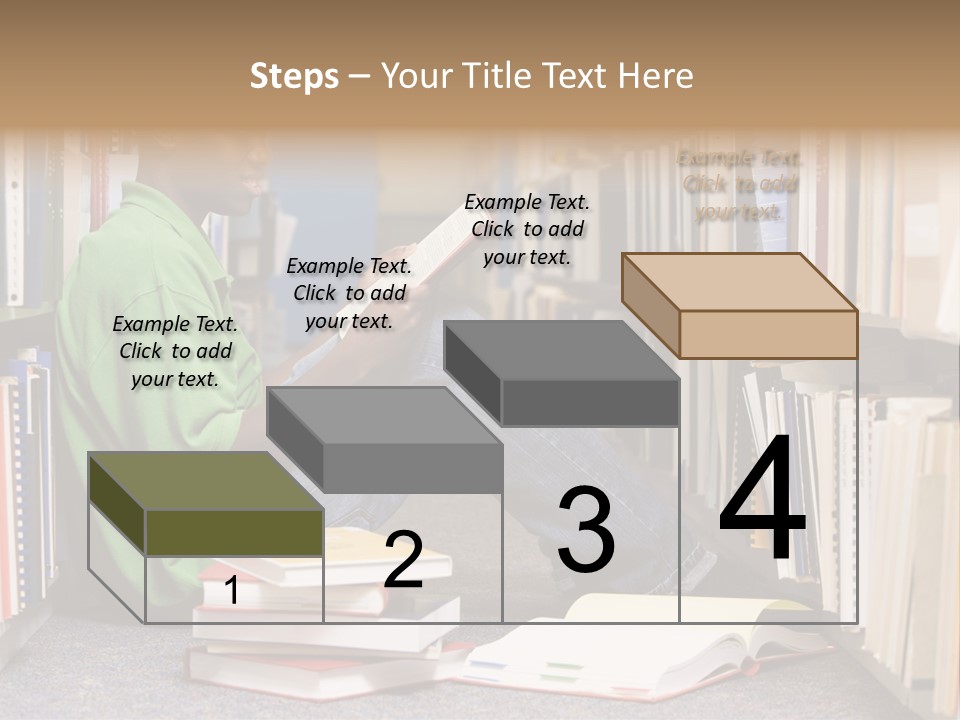 Bookshelf African Student PowerPoint Template