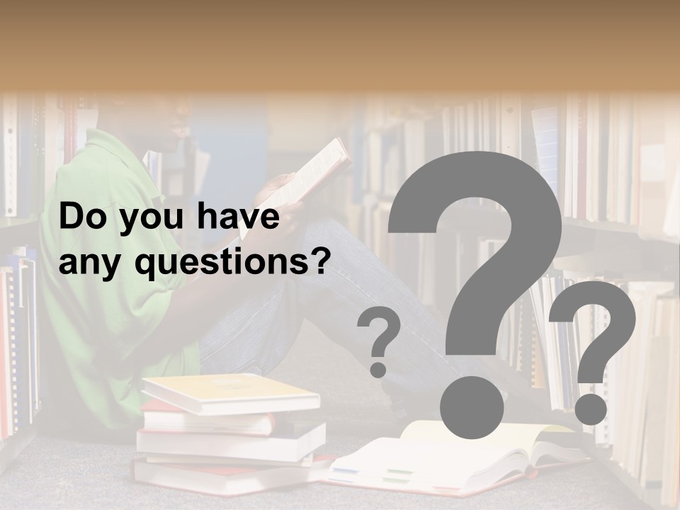 Bookshelf African Student PowerPoint Template