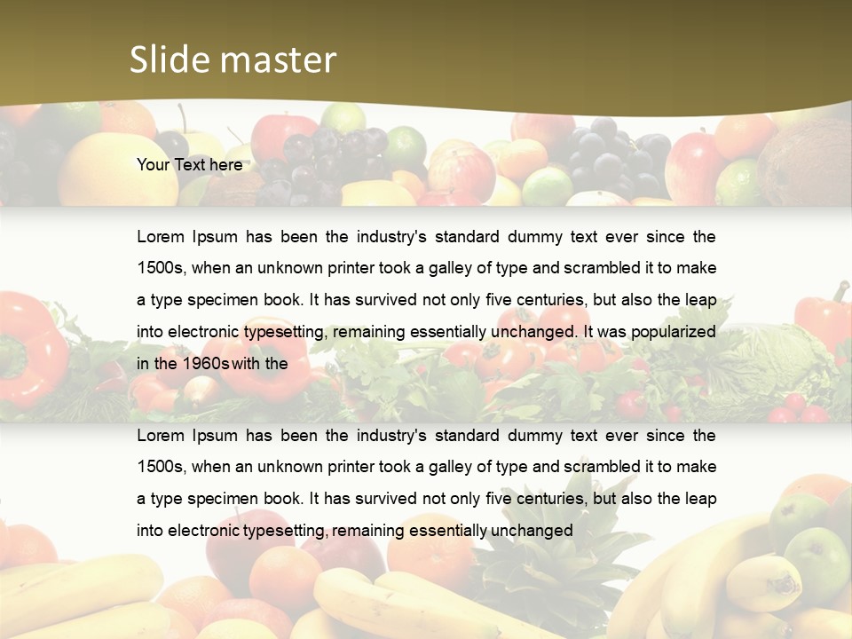 Tangerine Eating Lettuce PowerPoint Template