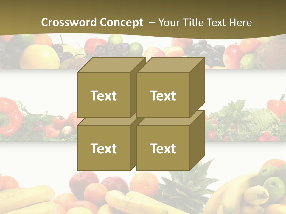 Tangerine Eating Lettuce PowerPoint Template