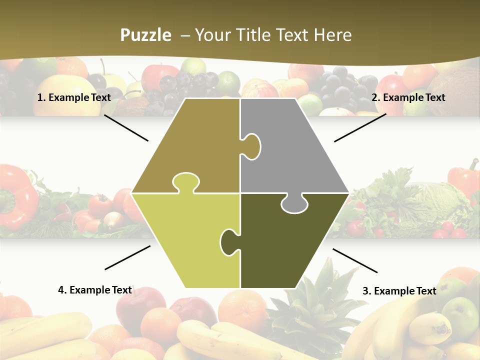Tangerine Eating Lettuce PowerPoint Template