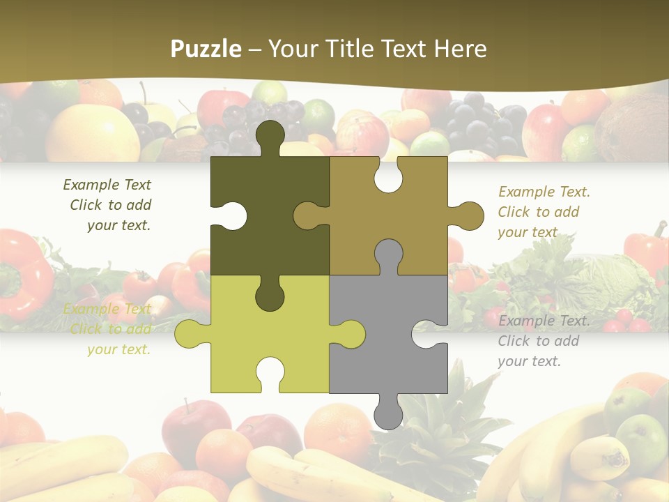 Tangerine Eating Lettuce PowerPoint Template