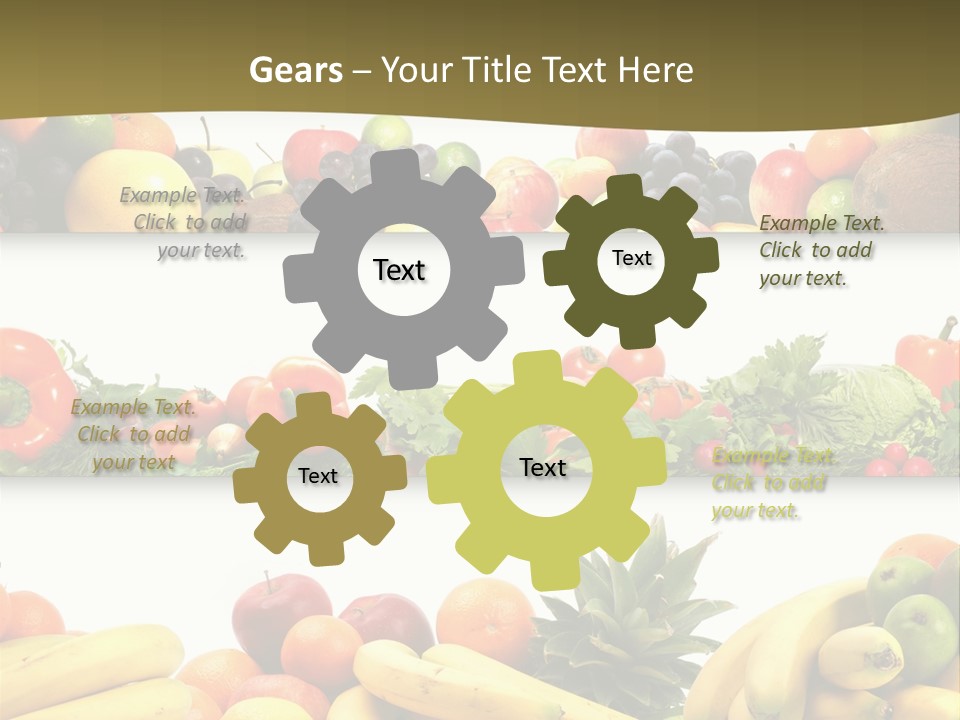 Tangerine Eating Lettuce PowerPoint Template