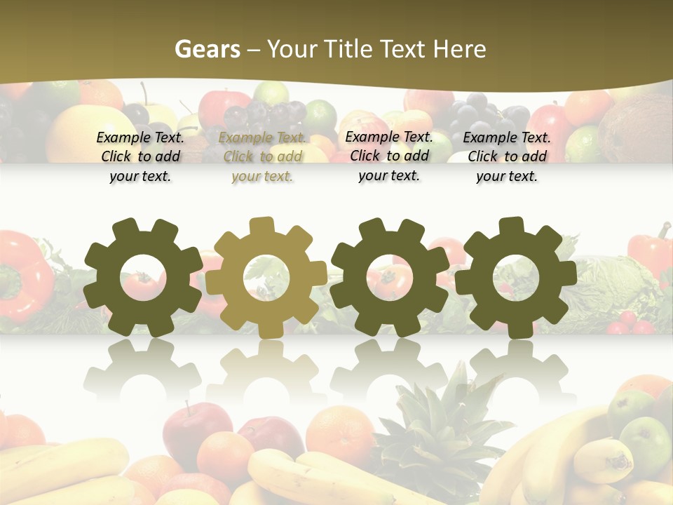 Tangerine Eating Lettuce PowerPoint Template