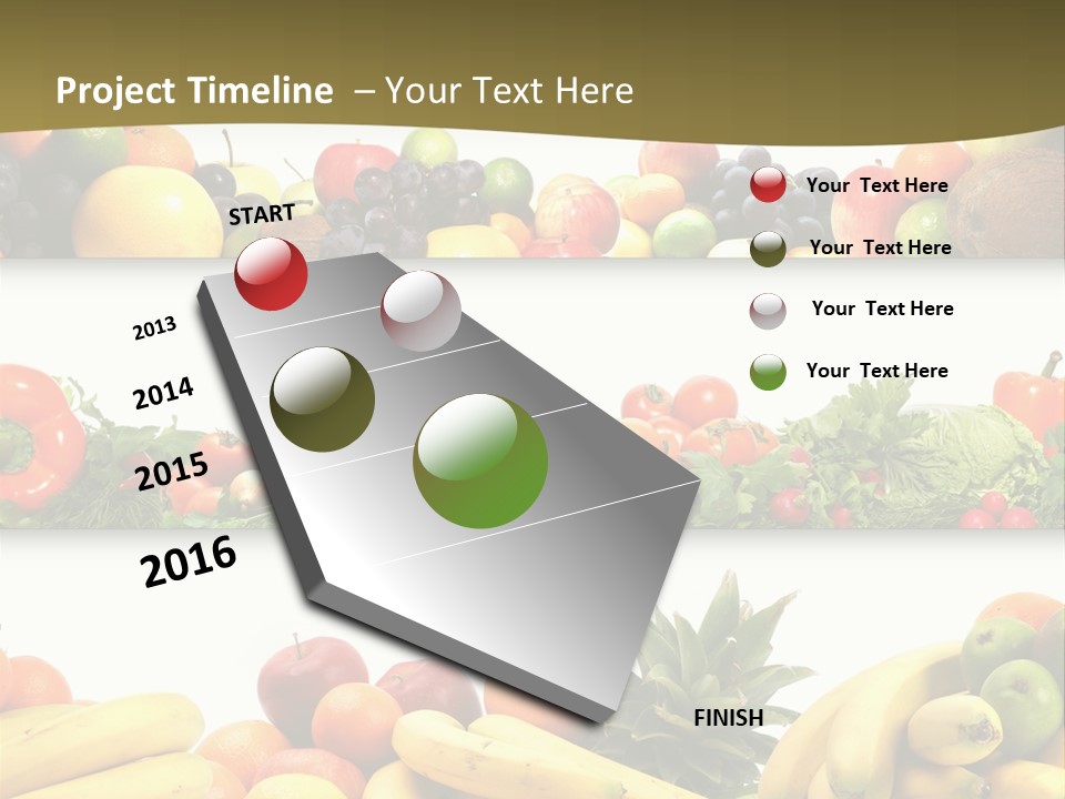 Tangerine Eating Lettuce PowerPoint Template