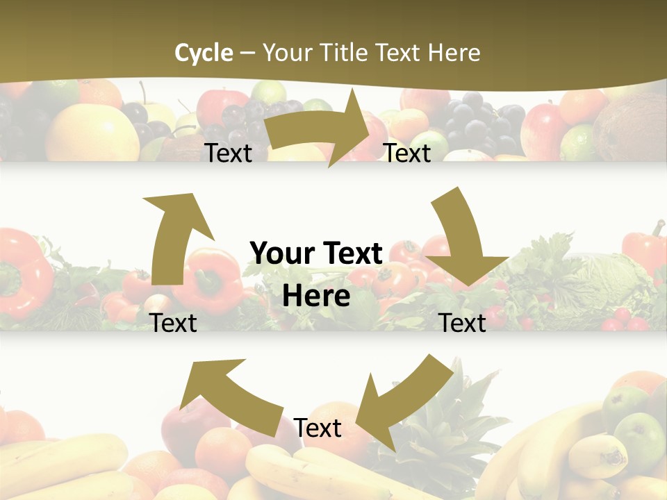 Tangerine Eating Lettuce PowerPoint Template